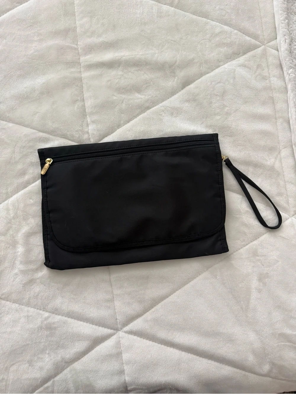 Black Quilted Backpack for Men